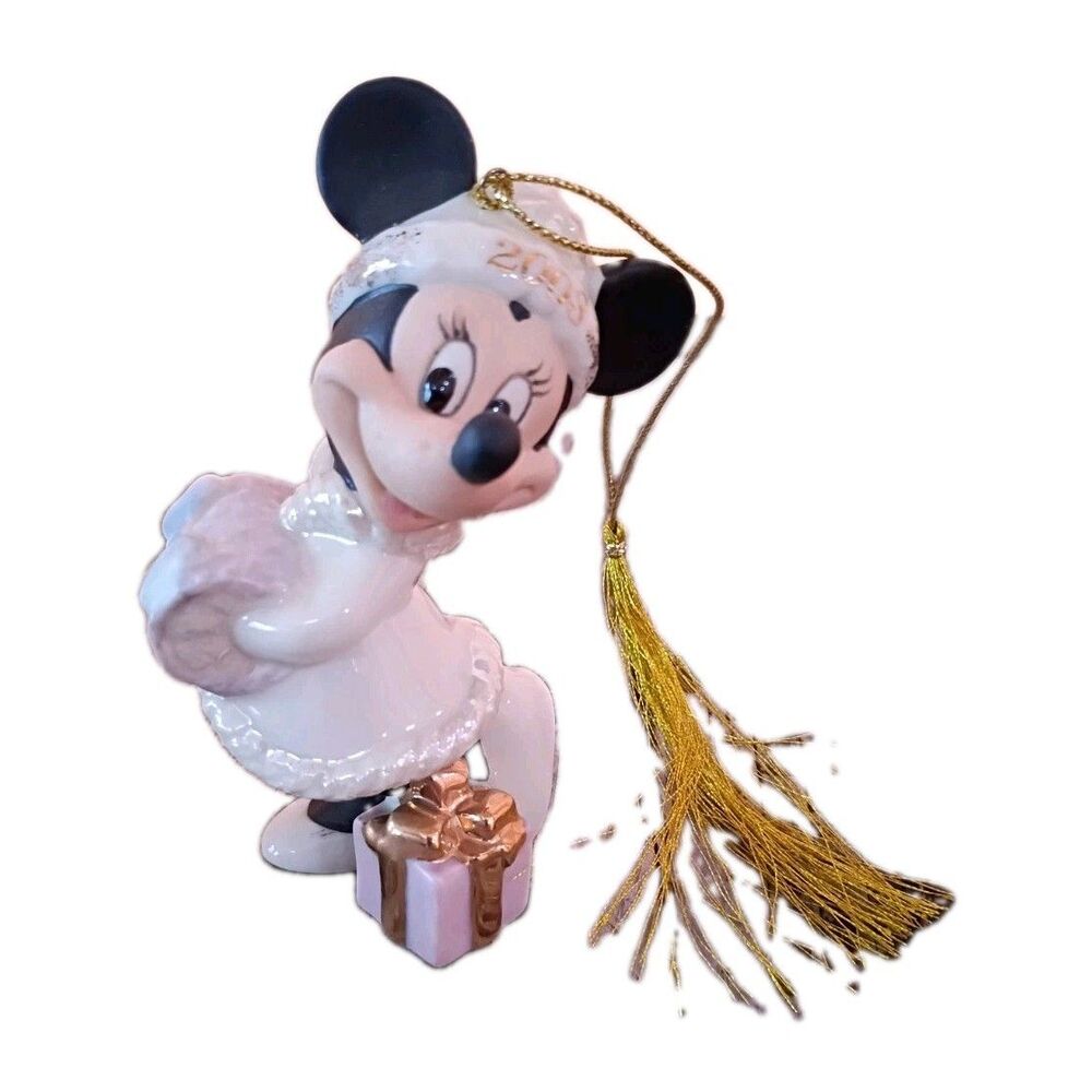 Lenox Disney Minnie Mouse 2003 White/Gold Holiday Ornament No Box/Certificate